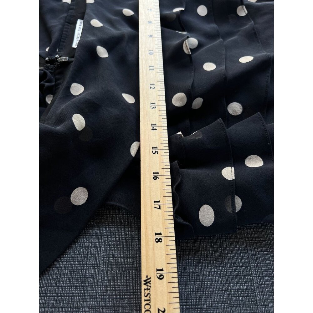 Vintage 90s hetta B Maxi Dress Sz 12 100% Silk Polka Dot Black White Sleeveless - Picture 8 of 13